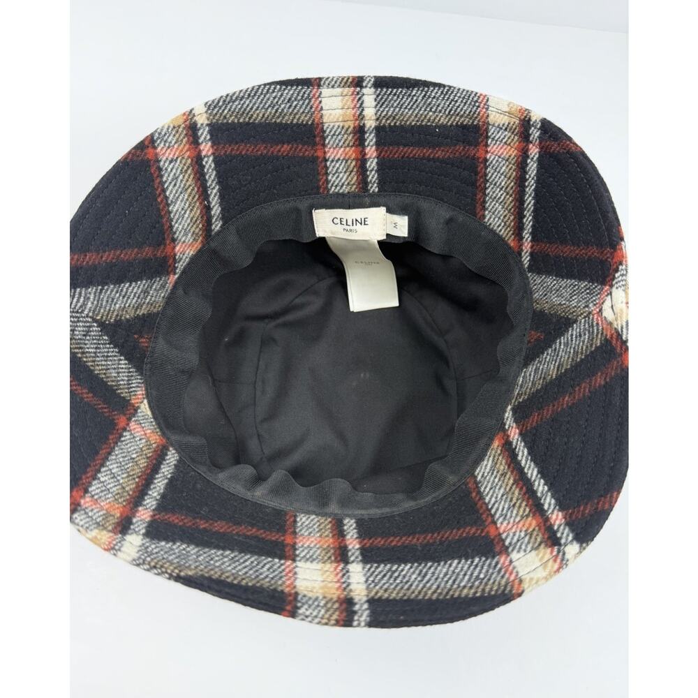 Celine Wool Plaid Bucket Hat Size M - Picture 7 of 8